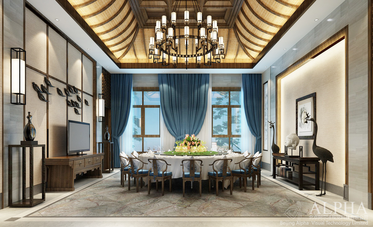 餐厅包间-建筑可视化-效果图-北京阿尔法视觉科技有限公司